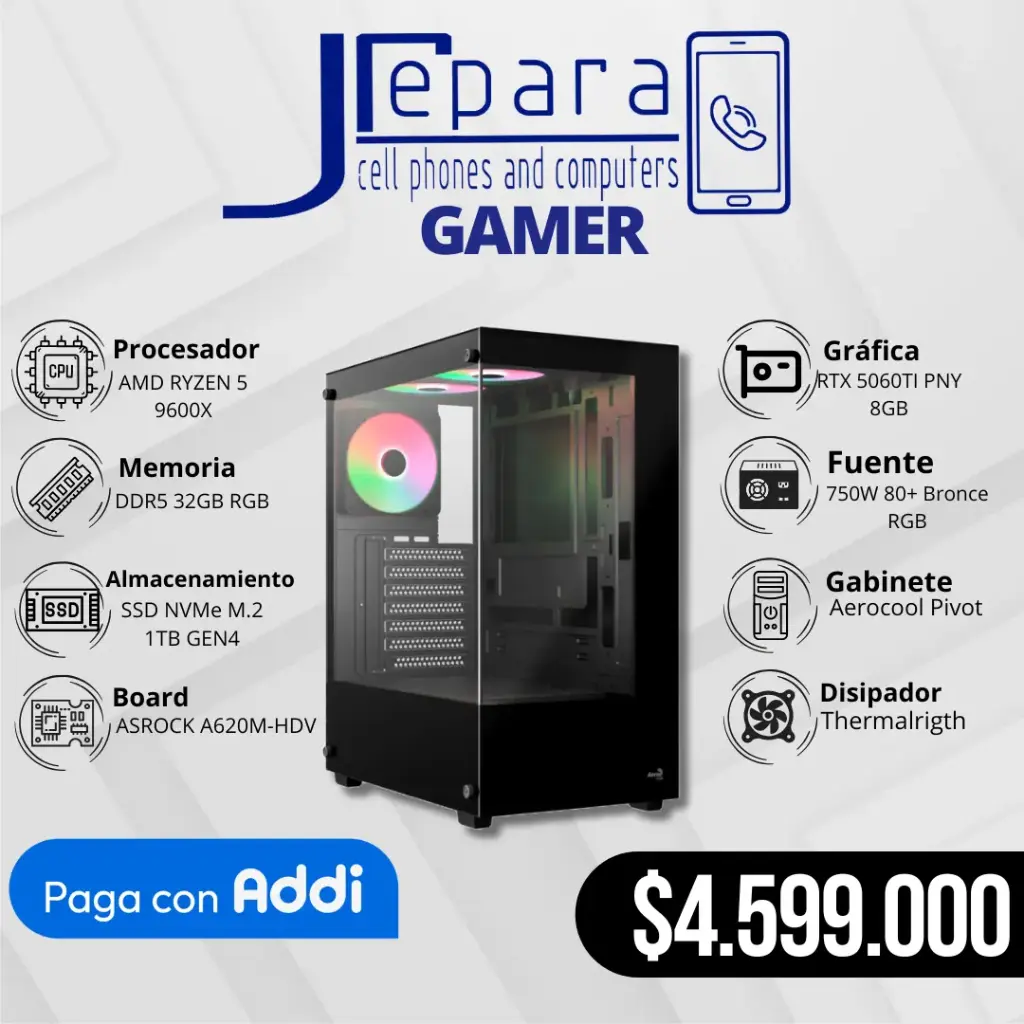 Configuración AMD Ryzen 5 9600X con RTX 5060 Ti