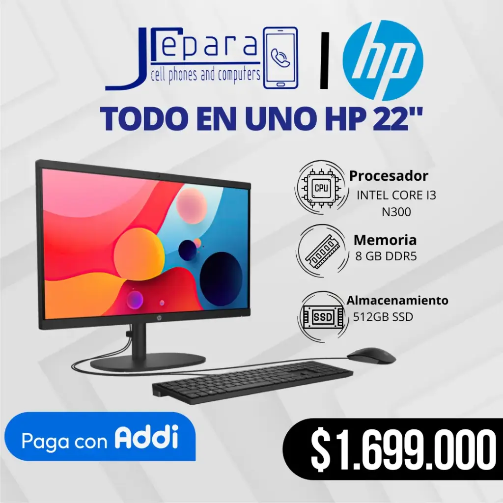 Todo en uno HP 22"